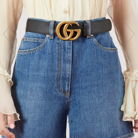 Gucci Wide Leather Belt 35”